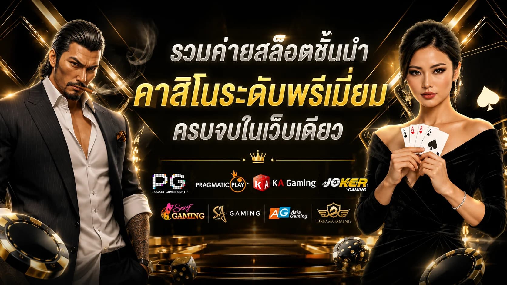แบนเนอร์โปรโมชันโทนดาร์กโกลด์สำหรับแพลตฟอร์มออนไลน์